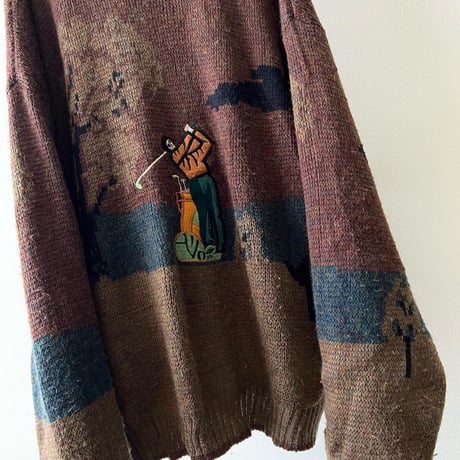 90's Euro Golfer Design Knit Sweater