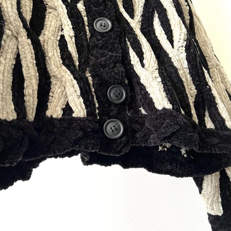 Vintage 3d Design Chenille Knit Cardigan