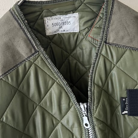French Remake Brand " Slow Stone " made 80's Belgium Army Quilting JKT(Mサイズ)