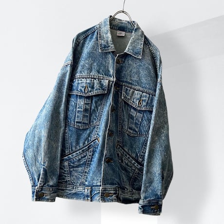 80-90's Bleach Denim Big Pocket Design JKT