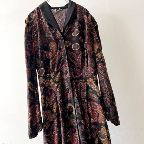 Vintage  Paisley Pattern Long Dress