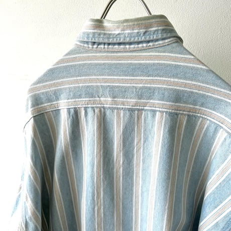 carhartt Embroidery Logo Stripe Pattern Denim Shirt