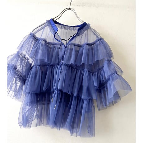 Sheer Tulle Ruffle Top