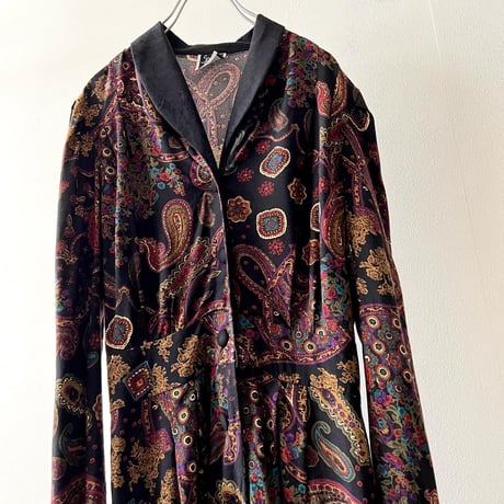 Vintage  Paisley Pattern Long Dress