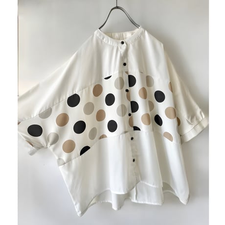 Polka Dot Pattern Half Sleeve Blouse
