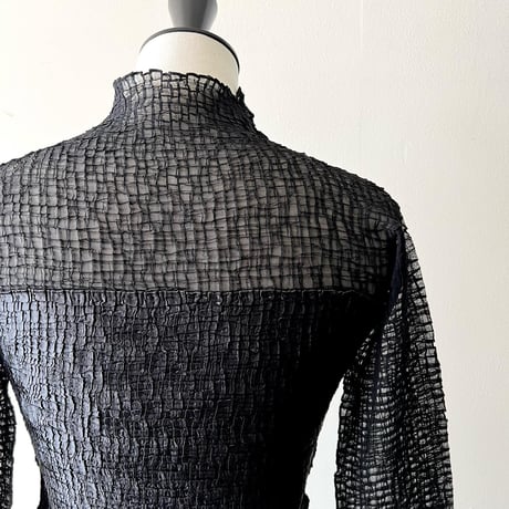 Vintage Mock Neck Sheer Blouse