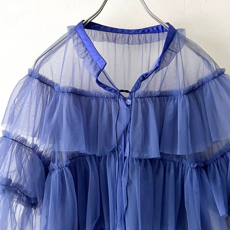 Sheer Tulle Ruffle Top
