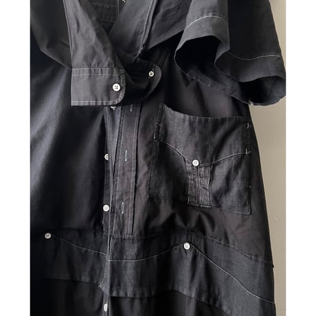" Black Dyed & Remake " Maxi Shirt Dress