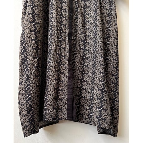 Botanical Pattern Maxi Shirt Dress