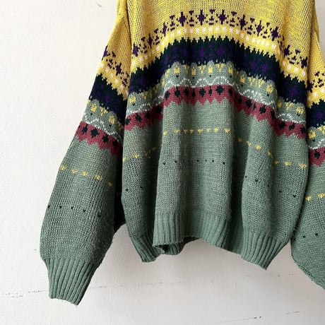 90's Euro Fair Isle Pattern Knit Sweater
