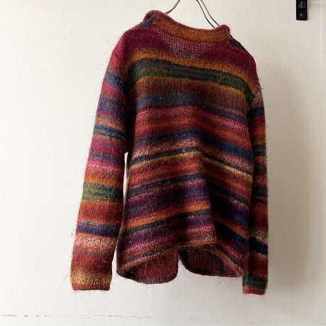 Vintage Multicolored 3d Design Knit Cardigan