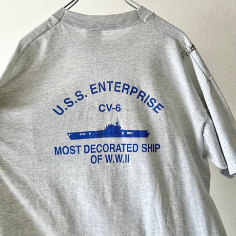 90's U.S.S. ENTERPRISE Back Print Tee (made in USA)