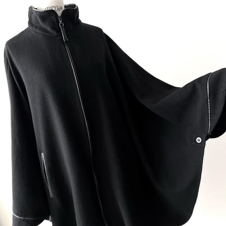 Euro Vintage Zip-up Cape Coat