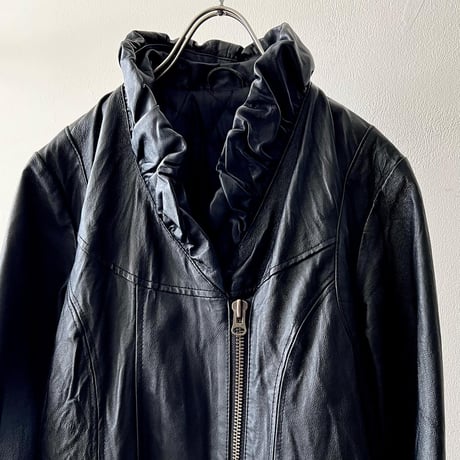 Old Frill Collar Double Brest Leather JKT
