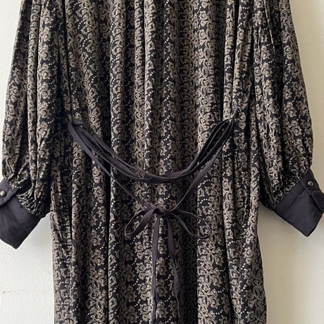 Botanical Pattern Maxi Shirt Dress