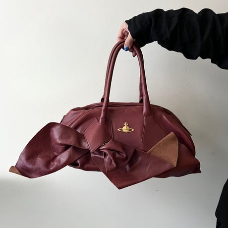 Vivienne Westwood Leather Ribbon Orb Boston Bag