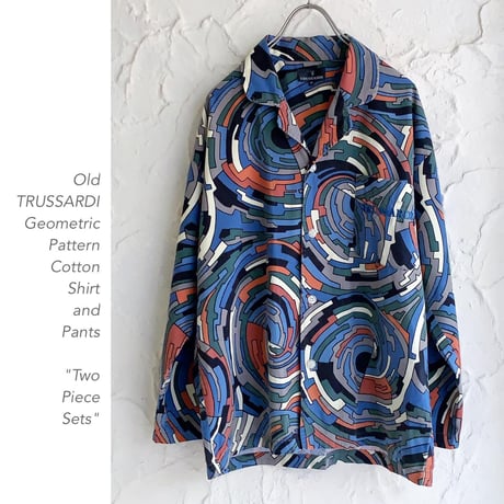 Old TRUSSARDI Geometric Patternシャツ