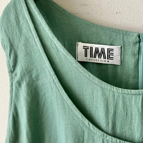 Euro Vintage Fake Layered No Sleeve Linen Dress