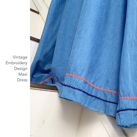 Euro Vintage Embroidery Designマキシワンピース