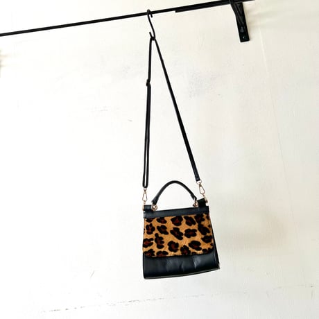 Euro Leopard Pattern 2way Shoulder Bag (made in Italy)