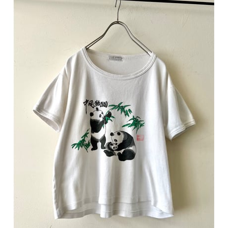 90's Panda Print Short Trim Tee