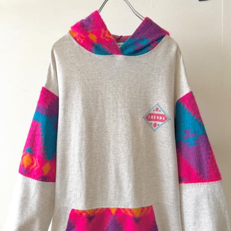 80-90's Mohair&Sweat Switch Design Hoodie