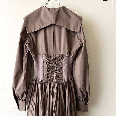 FRAY I.D Waist Rib Big Collar Maxi Dress (jpn)