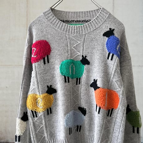 UNITED COLORS OF BENETTON Colorful Sheep Design Spring Knit