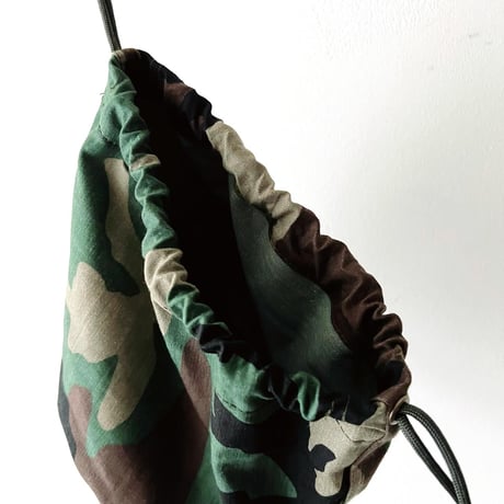 "Remake" Woodland Camo Drawstring Bag