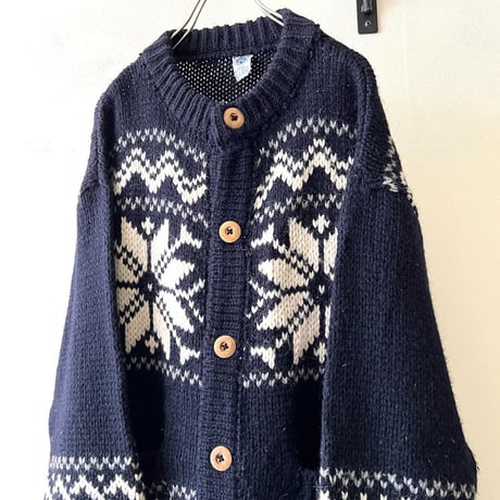 Euro Vintage Nordic Pattern Knit Cardigan