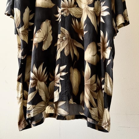 Vintage Botanical Pattern Rayon Shirt