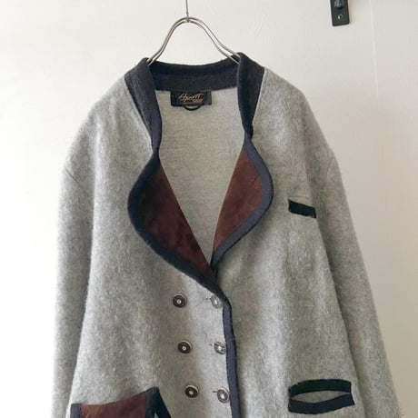 80-90's Euro Wool & Fake Suede DB JKT
