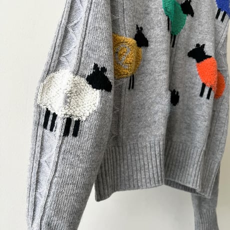 UNITED COLORS OF BENETTON Colorful Sheep Design Spring Knit