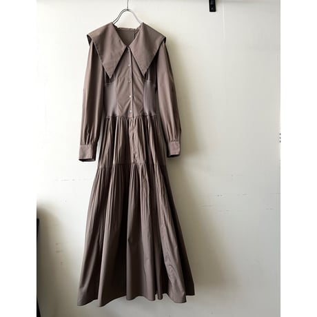 FRAY I.D Waist Rib Big Collar Maxi Dress (jpn)