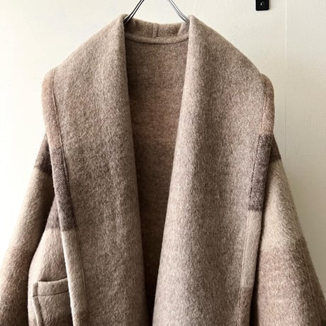 Old Border Pattern Wool Mossa Open Coat