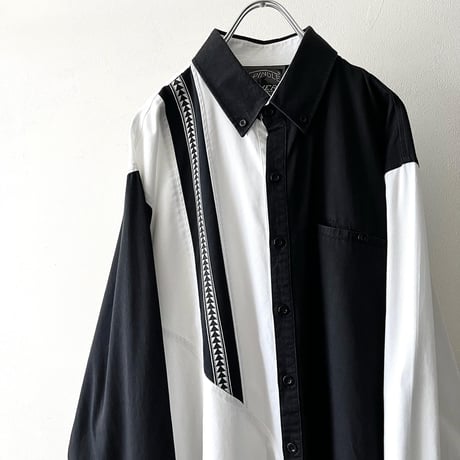 Vintage  Monochrome Asymmetry Design Shirt