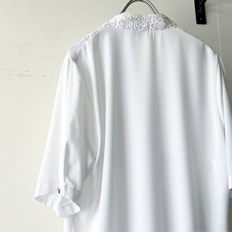 Euro Vintage Lace Design Half Sleeveブラウス