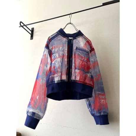 MIDIUMISOLID (jp) Cityscape Pattern Mesh Short JKT