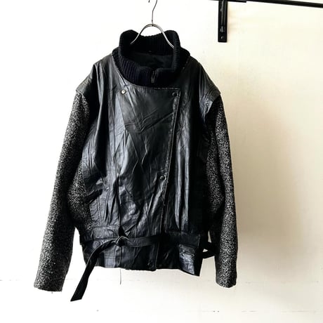90's Leather & Wool Riders Design JKT