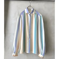 Euro Vintage Pastel Color Spripe Blouse (made in France)