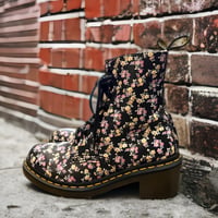 Dr.Marten's Flower Pattern Clemency 8eye Heel Boots