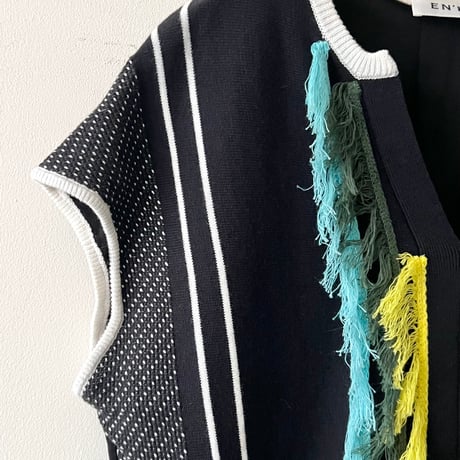 EN'DAY (jp) Fringe Design No-sleeve Summer Knit