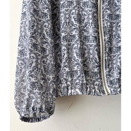 Damask Pattern Sheer Short Zip-JKT