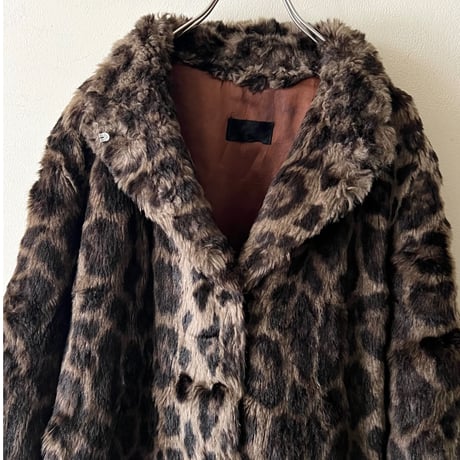 Euro Vintage Leopard Pattern Fake Fur Coat (made in France)