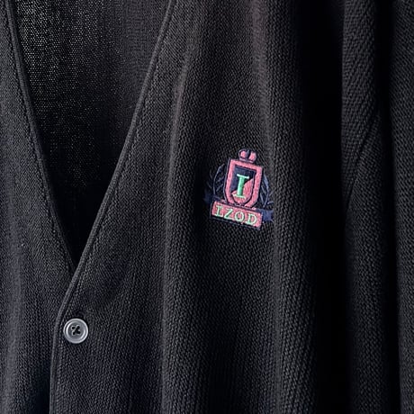 80-90's IZOD Embroidery Logo Acryl Knit Cardigan (made in Mexico)