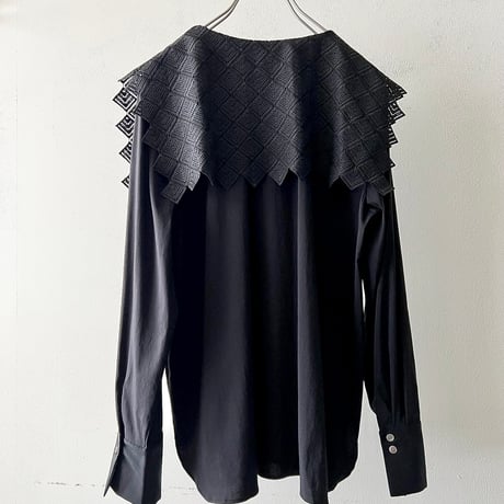 Lace Collar Design Shirt Blouse