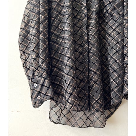 Plaid Pattern Sheer Shirt Blouse
