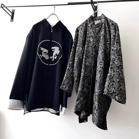 Vintage Dragon & Tiger Embroidery Design China Shirt JKT