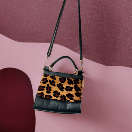 Euro Leopard Pattern 2way Shoulder Bag (made in Italy)