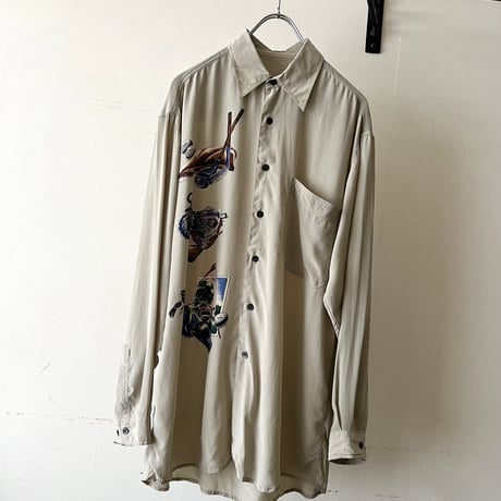 Euro Vintage Classic Golf Design Silk Shirt